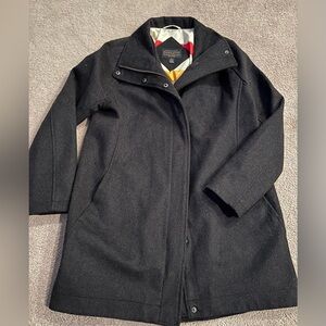 Women Pendleton Cascade Wool Coat - Charcoal Gray peacoat jacket, Size M